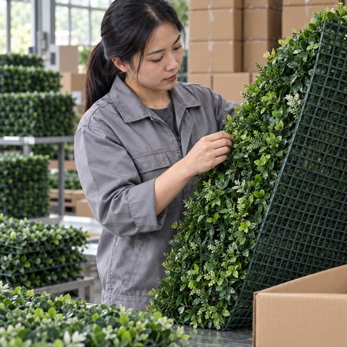 Artificial greenery project planning and support